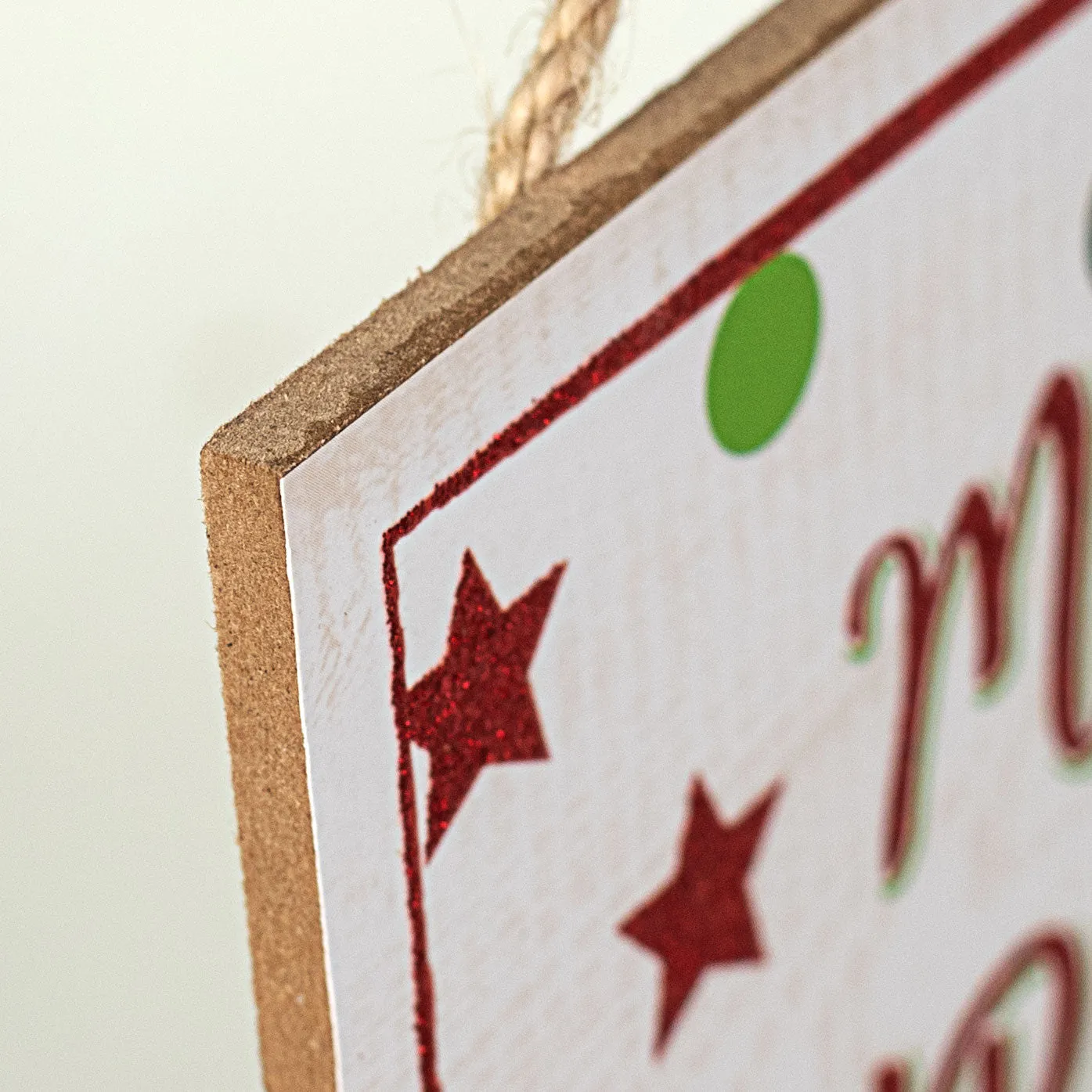 12" Wooden Sign: Christmas Glitter Peeking Elf