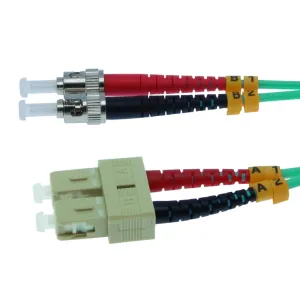 2m SC-ST 10Gb 50/125 OM3 M/M Duplex Fiber Cable Aqua Jacket