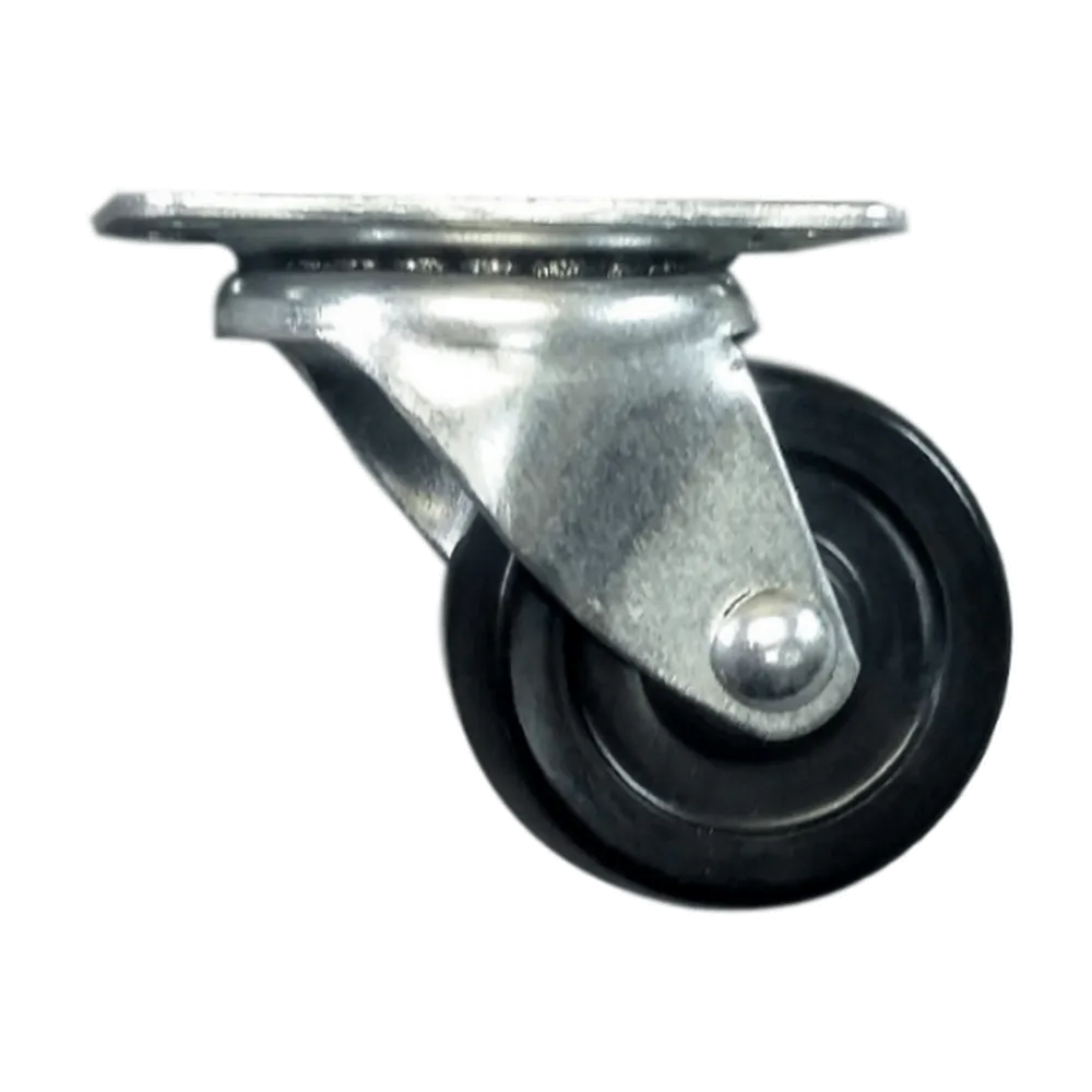 2" x 15/16" Soft Rubber Wheel Swivel Caster - 90 lbs. Capacity (4-Pack)