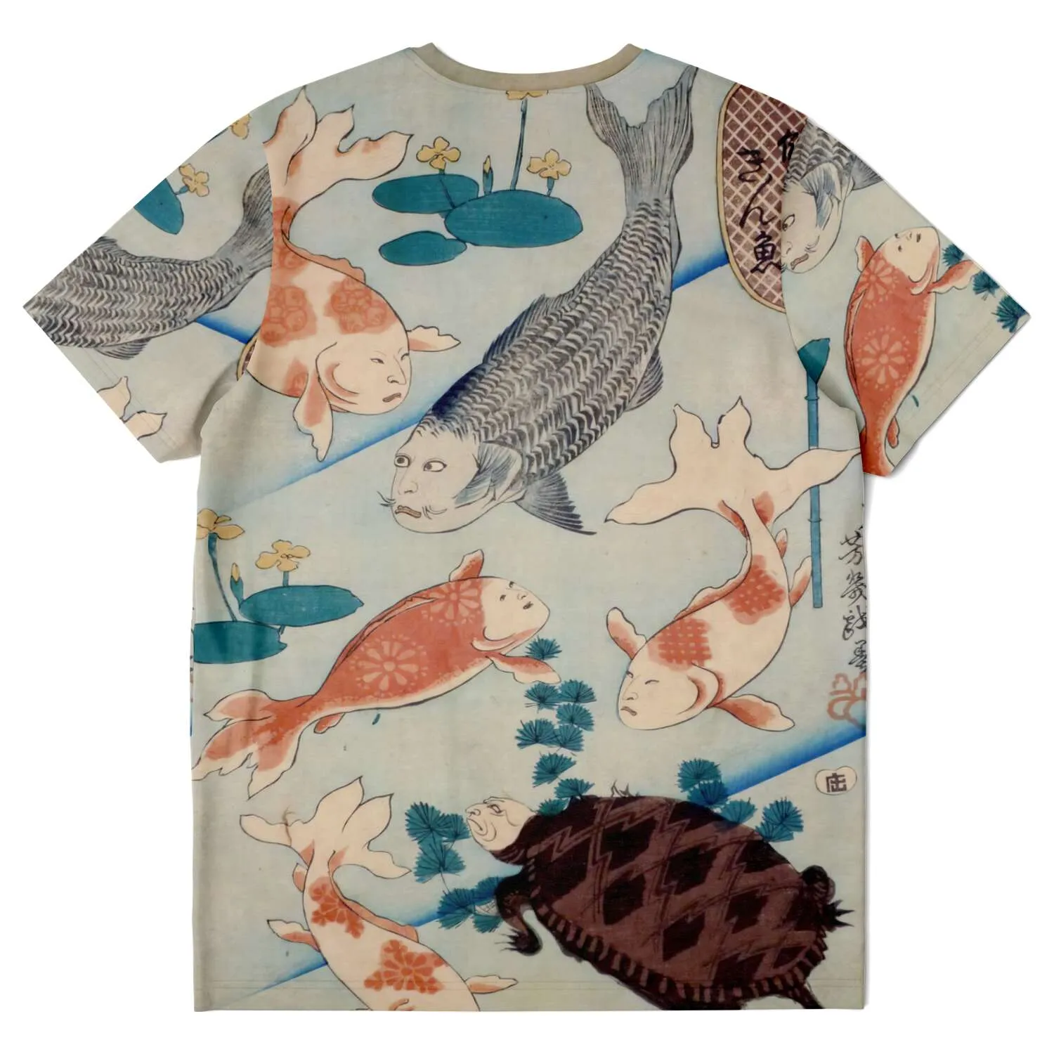 A Parody of Goldfish with Actors' Expressions (Utagawa Yoshiiku) Cute Kawaii Ukiyo-e Woodblock Print T-Shirt Tee