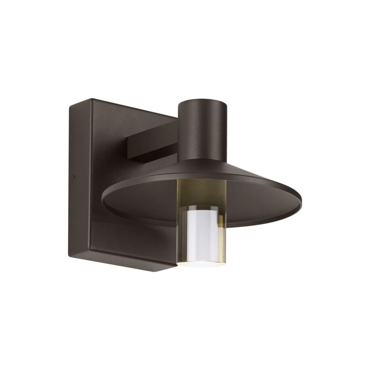 Ash 8 In. LED Hi-Output Outdoor Wall Sconce 1189 Lumens 2700K Button Photocontrol Bronze Finish Clear Cylinder