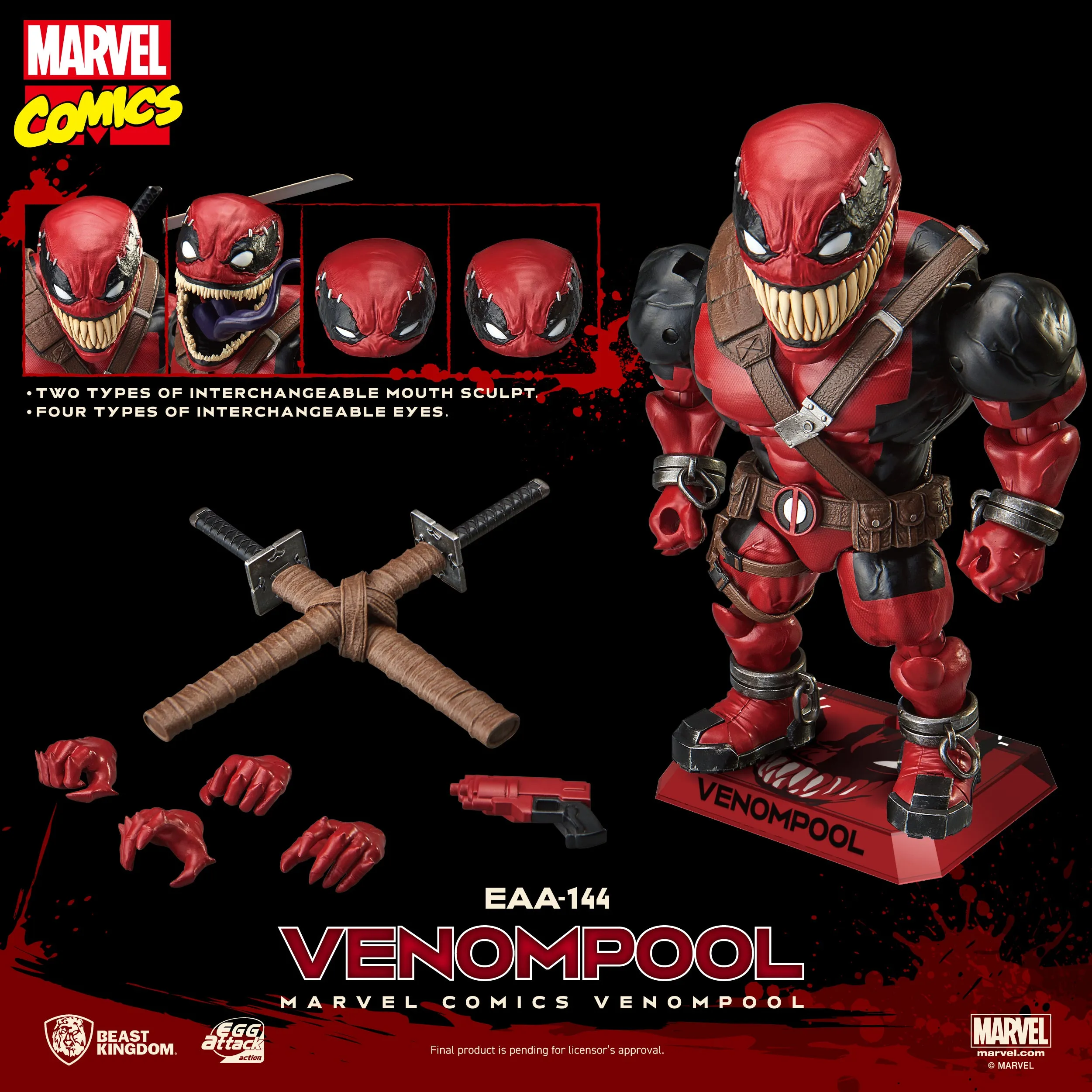 Beast Kingdom EAA-144 Marvel Comics Venompool Egg Attack Action Figure