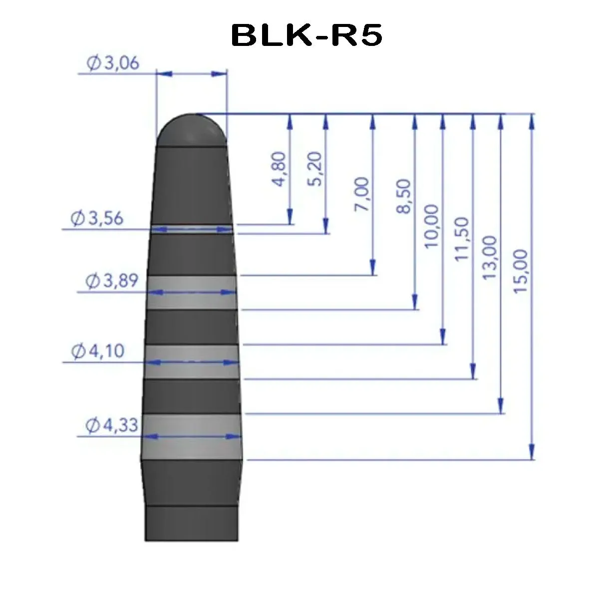 Black Ruby Osteotome R5 Curved Single Pack for Magnetic Mallet