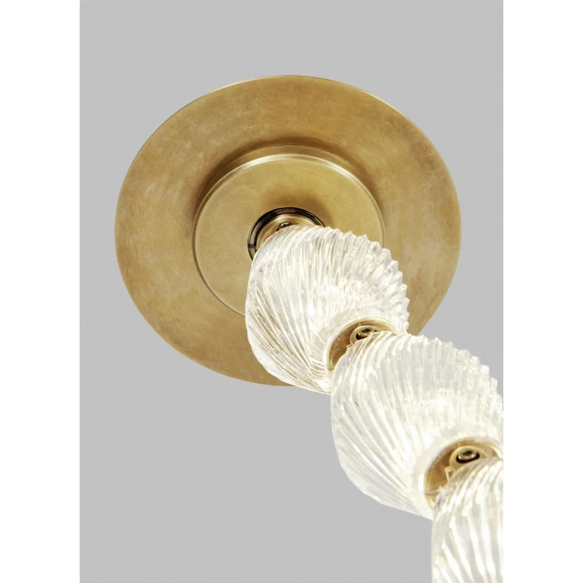 Collier 36 LED Pendant Light with Surface Canopy 2700K 120-277V Natural Brass Finish