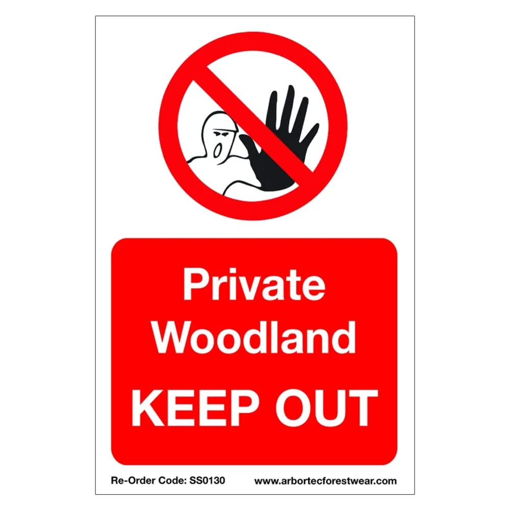 Correx Saftey Sign "Privat Woodland KEEP OUT"