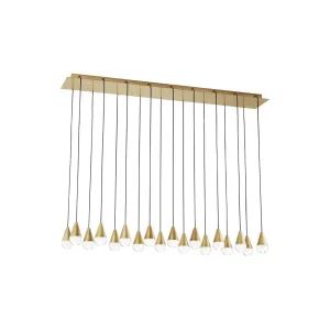 CUPOLA 47 in. 18 Lights LED Chandelier 120V Natural Brass Finish