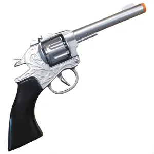 Die-Cast Metal Wild West Toy Silver & Black Cap Gun