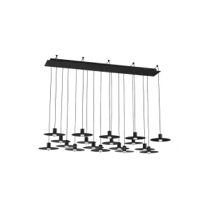 EAVES 50 in. 18 Lights LED Chandelier 277V Black Finish