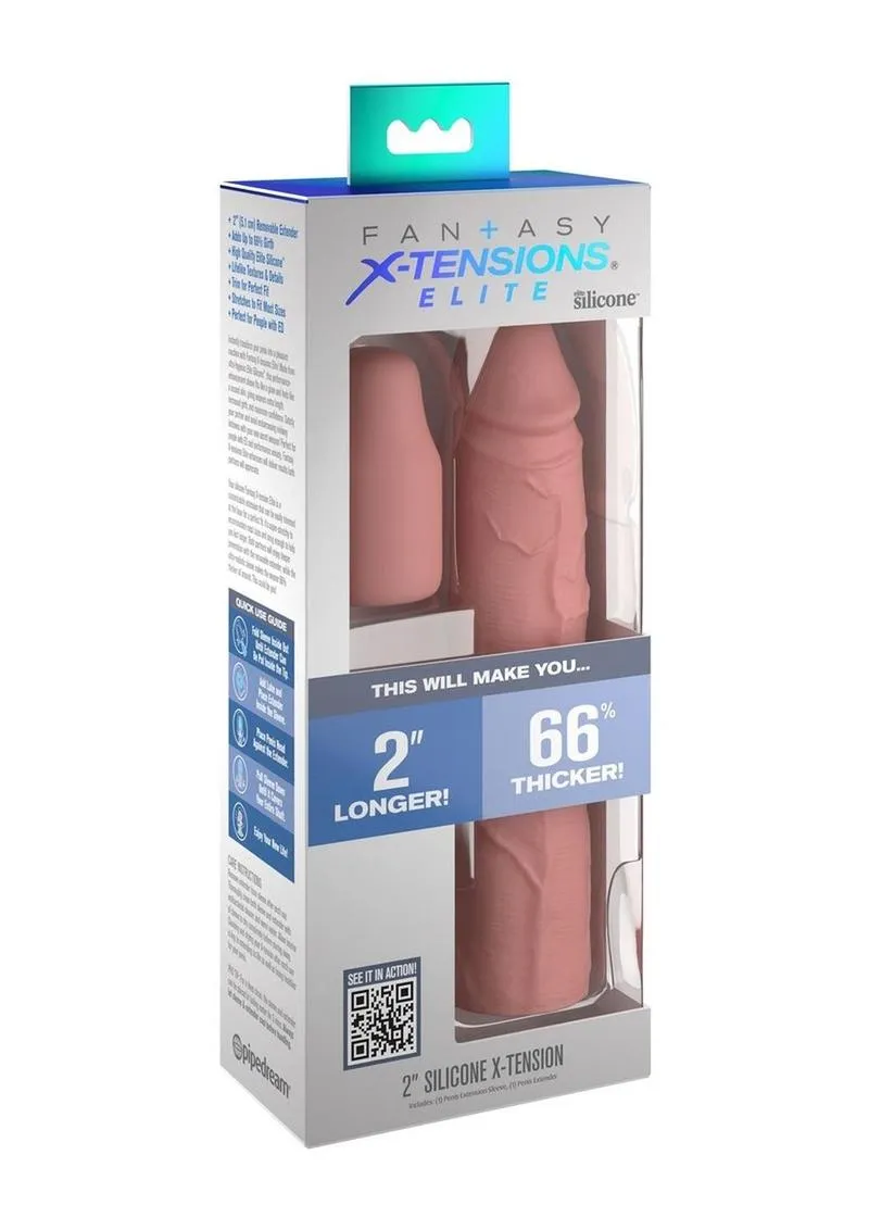 Fantasy X-Tensions Elite Silicone 8in Sleeve with 2in Plug