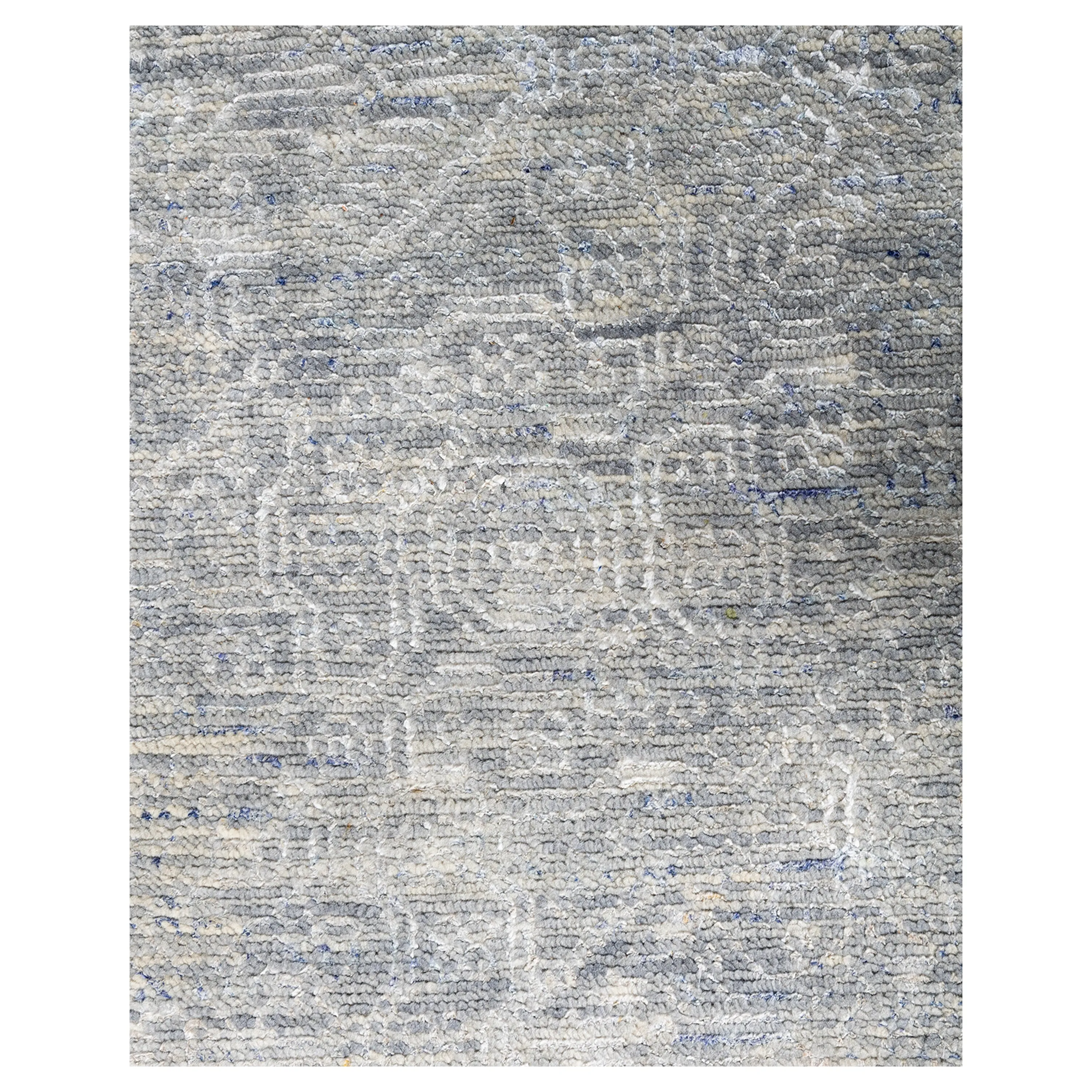 Grey Solid Wool Slik Blend Rug - 9' x 12'4"