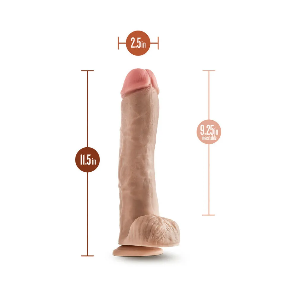 Hung Rider Hammer Realistic 11.5 in. Dildo with Balls Beige