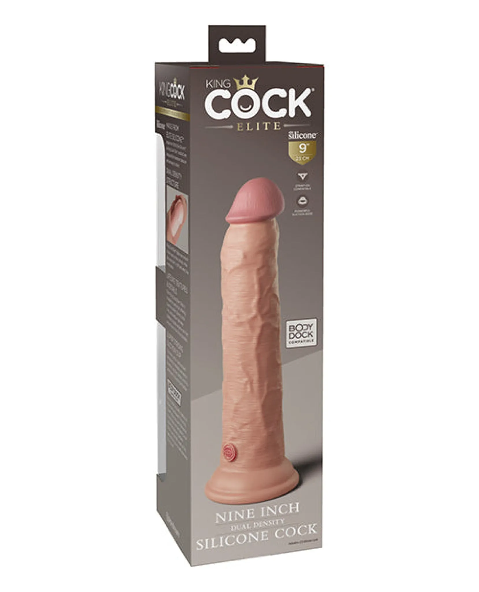 King Cock Elite 9" Dual Density Silicone Cock - Light