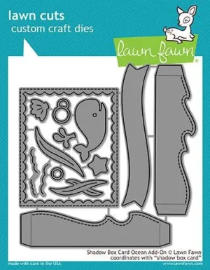 Lawn Fawn - Lawn Cuts - Dies - Shadow Box Card Ocean Add-On