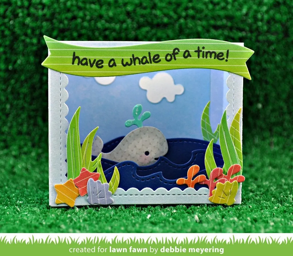 Lawn Fawn - Lawn Cuts - Dies - Shadow Box Card Ocean Add-On