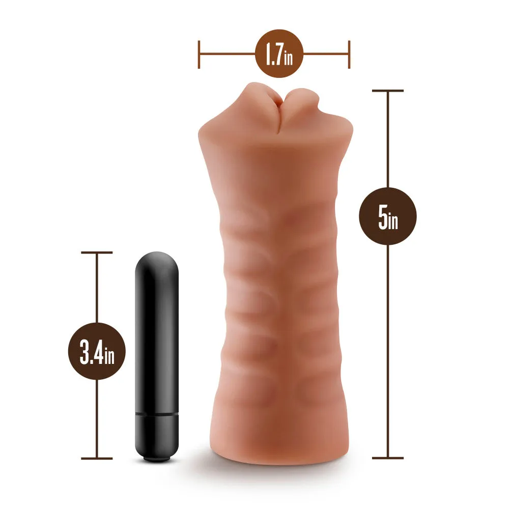 M For Men By Blush® | Isabella Realistic Mocha Vibrating Masturbator / Stroker