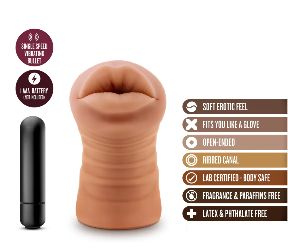 M For Men By Blush® | Isabella Realistic Mocha Vibrating Masturbator / Stroker