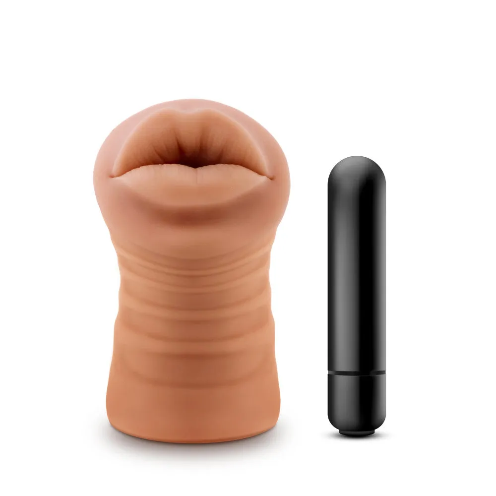 M For Men By Blush® | Isabella Realistic Mocha Vibrating Masturbator / Stroker