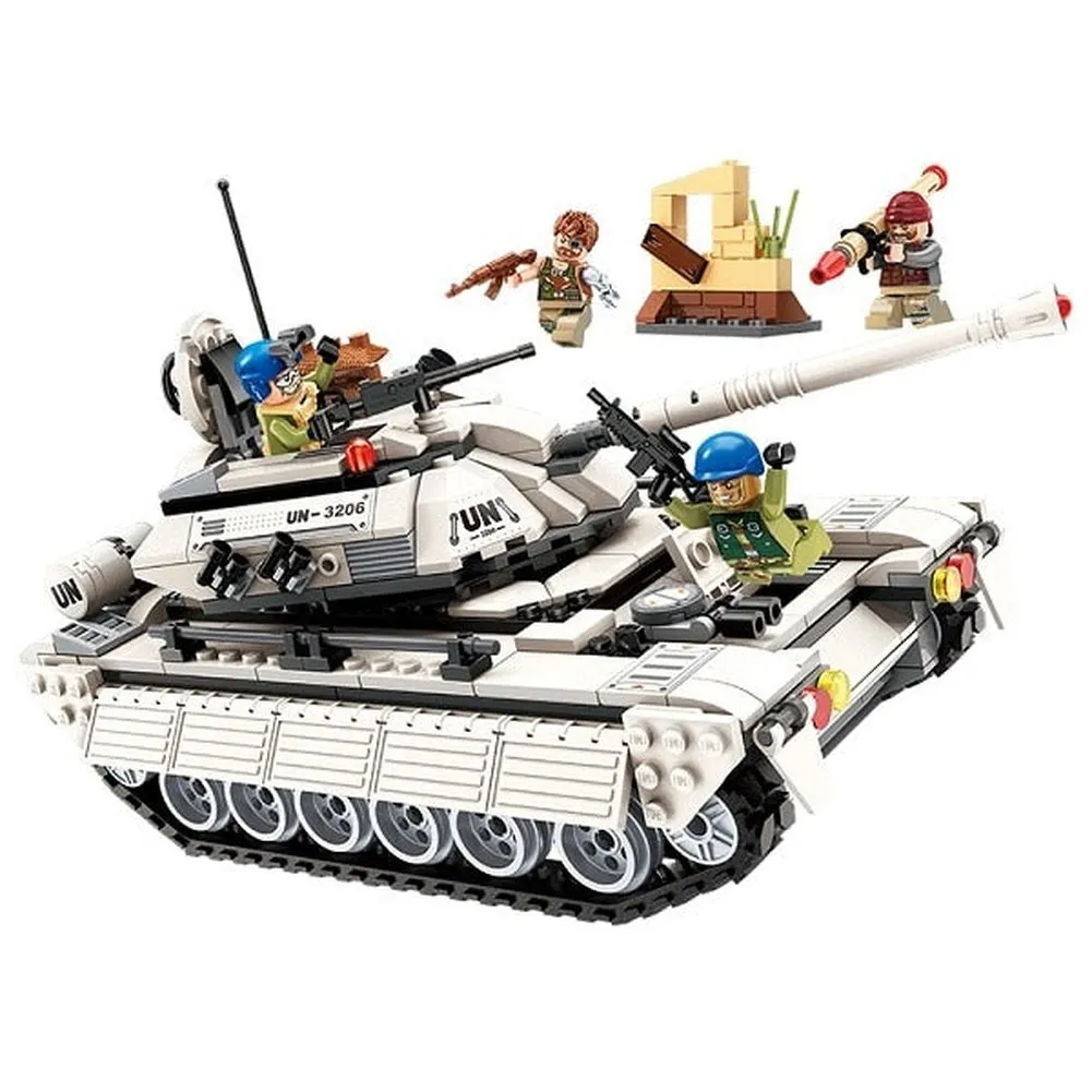 MOC  Compatible  Building Block Peacekeeping Foe Thunder Mission Tank Attach 4 Figures 429pcs Educational Bricks Toy For Boy