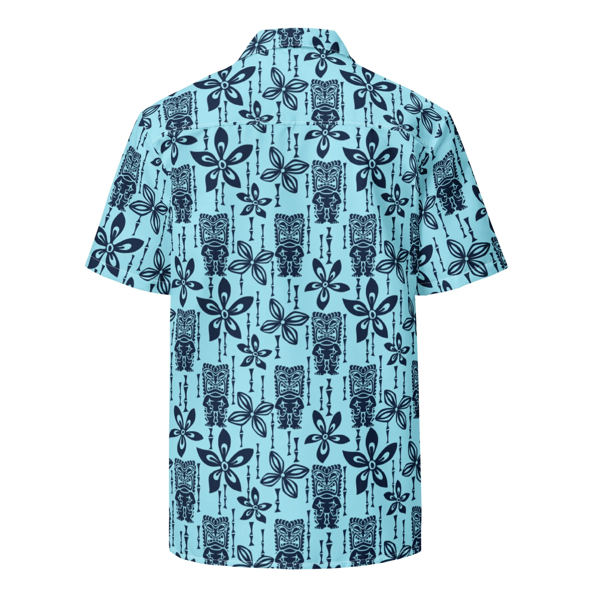 Ocean Blues Vintage Tiki Hawaiian Aloha Shirt