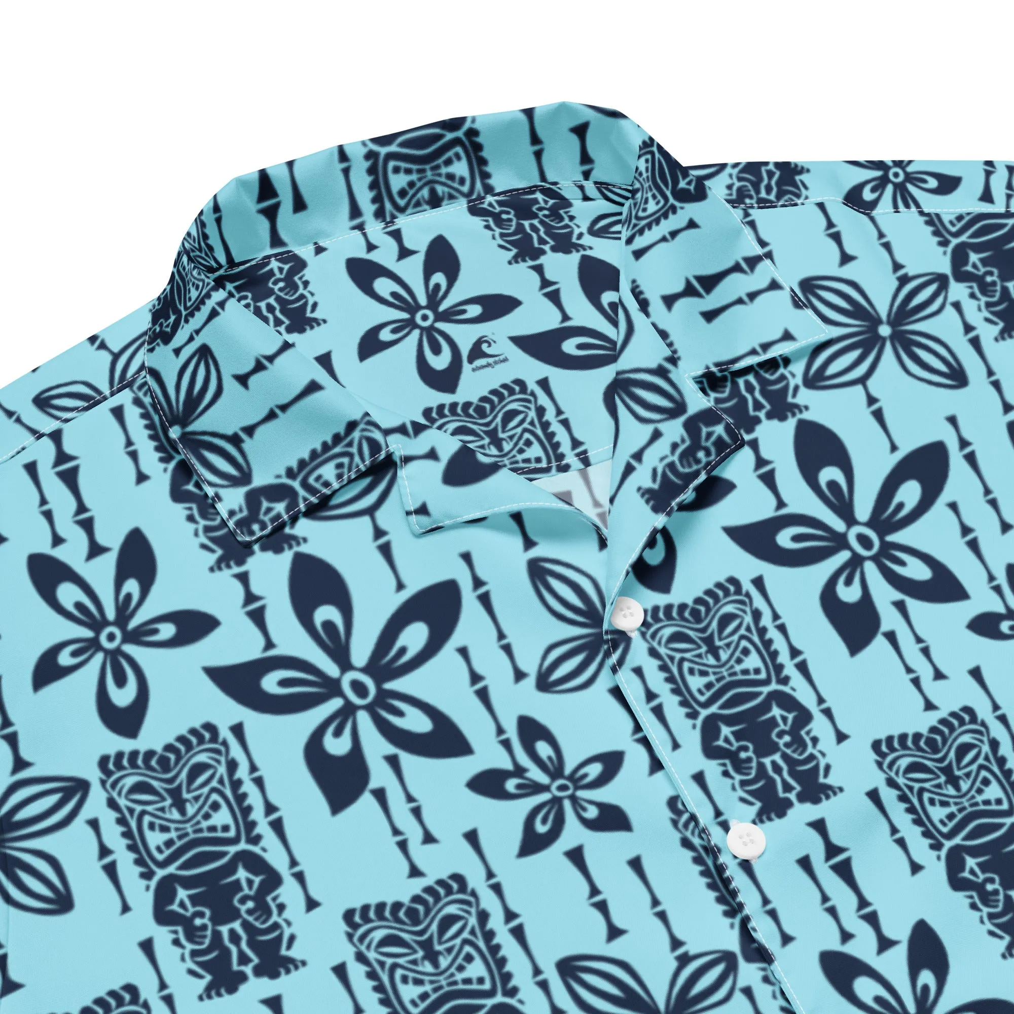 Ocean Blues Vintage Tiki Hawaiian Aloha Shirt