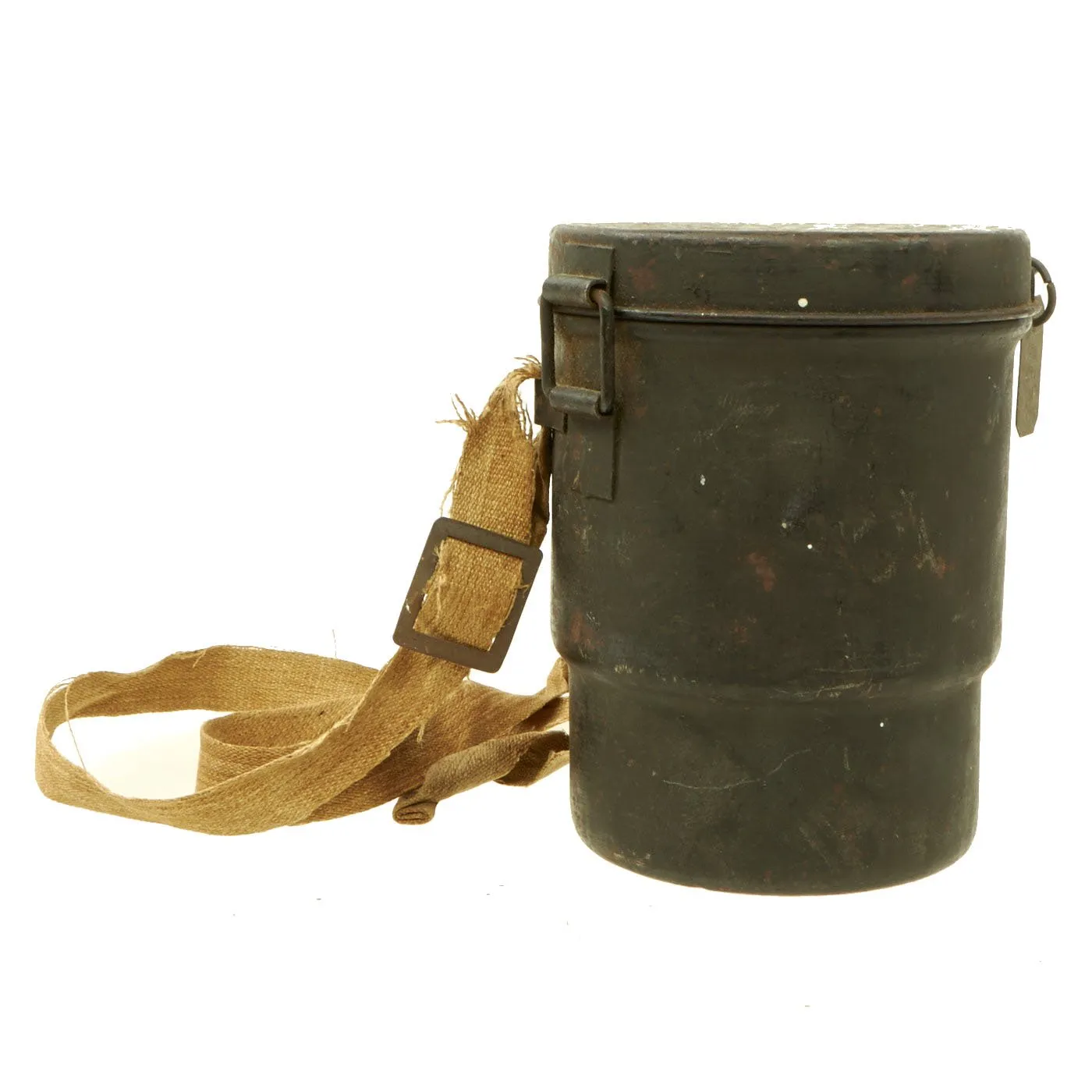 Original Austro-Hungarian WWI Model 1917 1st Pattern Stepped Gas Mask Canister with Original Strap