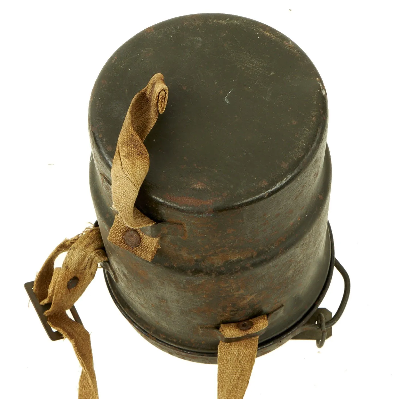 Original Austro-Hungarian WWI Model 1917 1st Pattern Stepped Gas Mask Canister with Original Strap