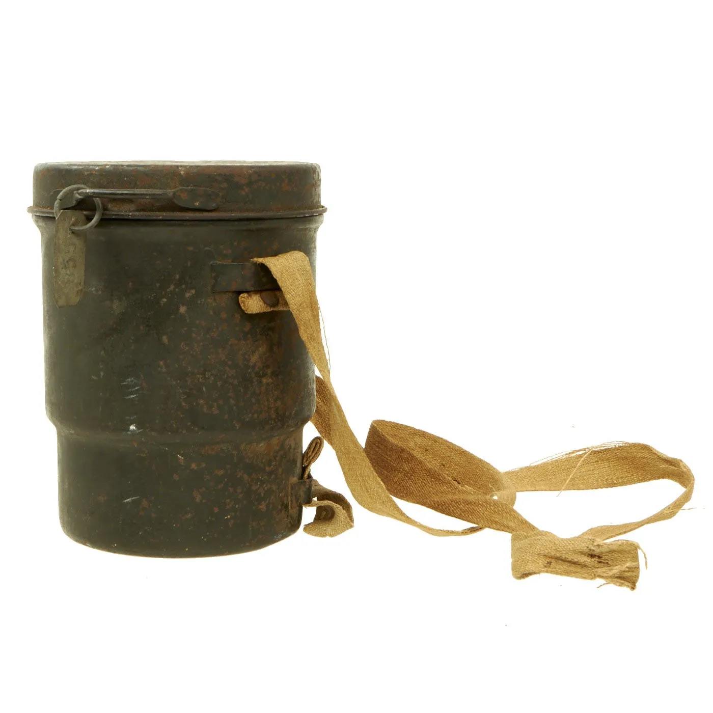 Original Austro-Hungarian WWI Model 1917 1st Pattern Stepped Gas Mask Canister with Original Strap