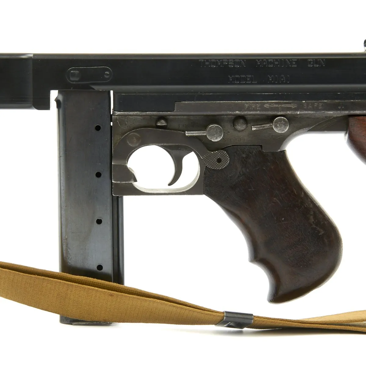 Original U.S. WWII Thompson M1A1 Display Submachine Gun with Original Sling and Accessories