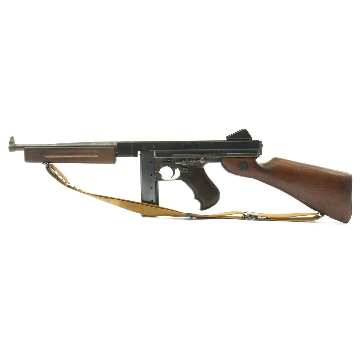 Original U.S. WWII Thompson M1A1 Display Submachine Gun with Original Sling and Accessories