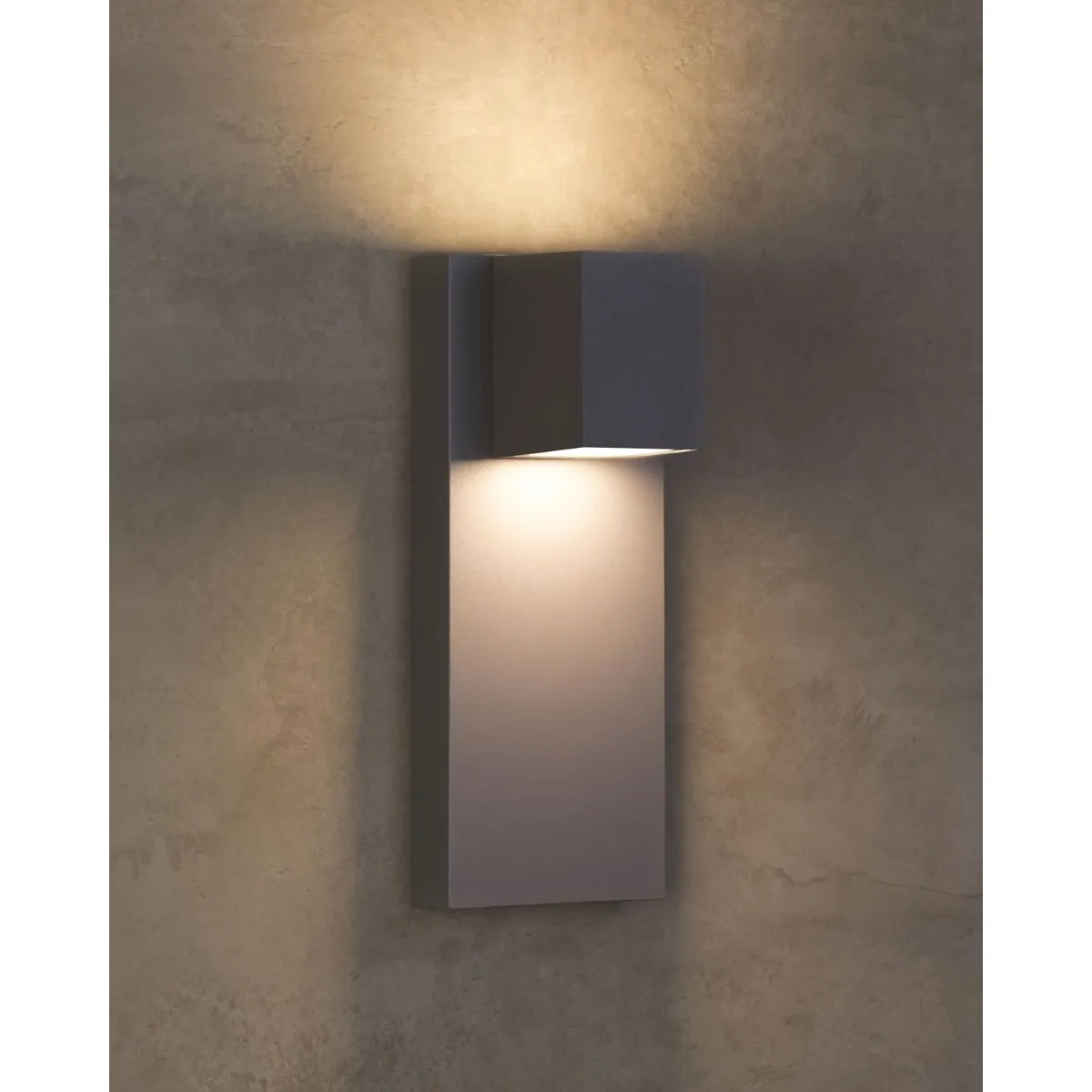 Quadrate 13 In. 2 Lights LED Outdoor Wall Sconce Silver Finish