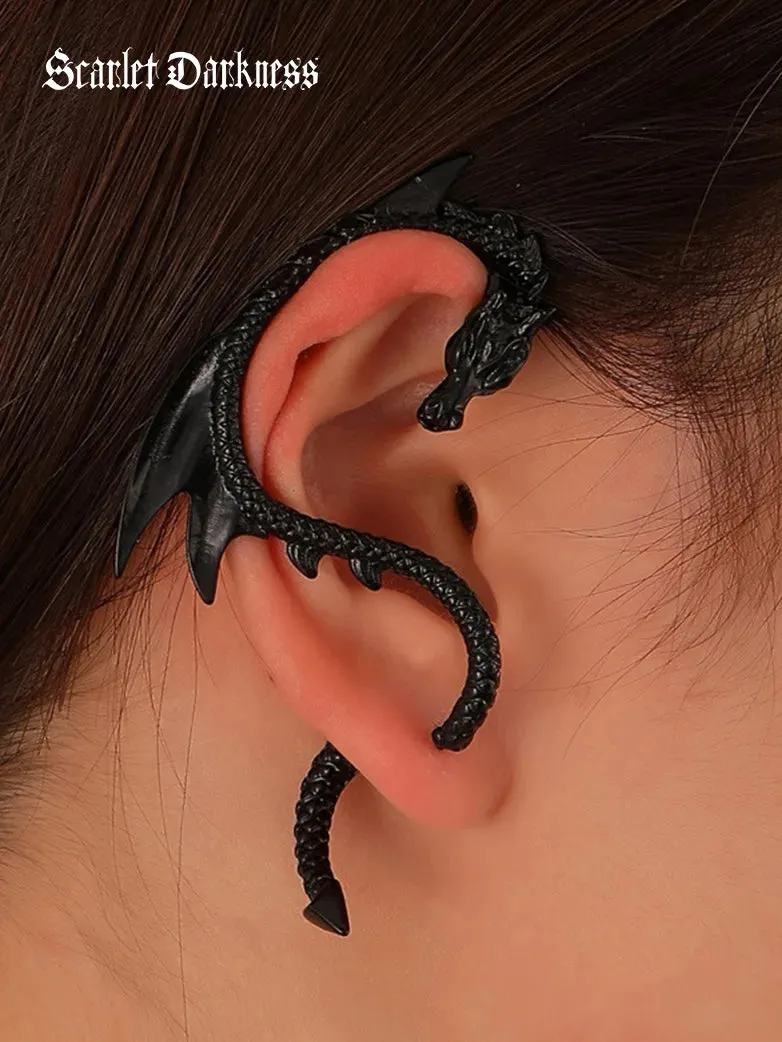 Retro Punk Flying Dragon Earrings for Women 1pcs