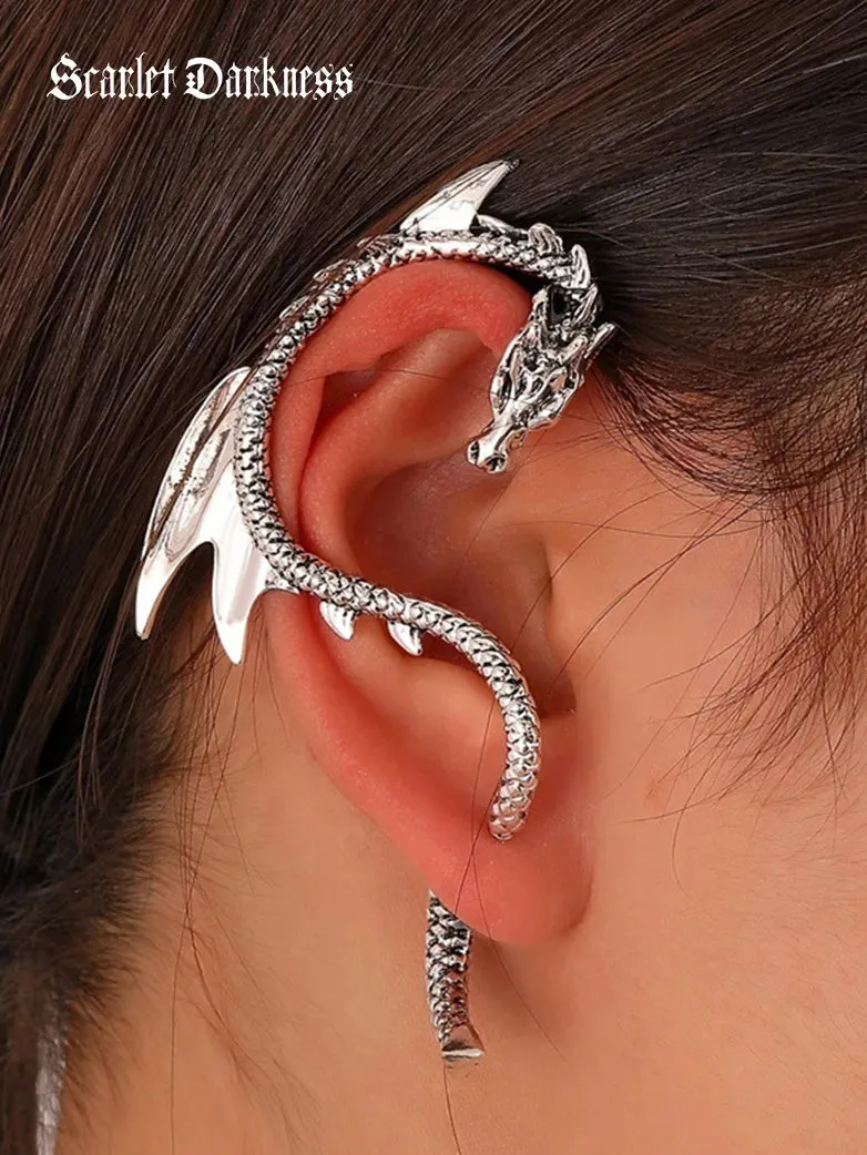 Retro Punk Flying Dragon Earrings for Women 1pcs