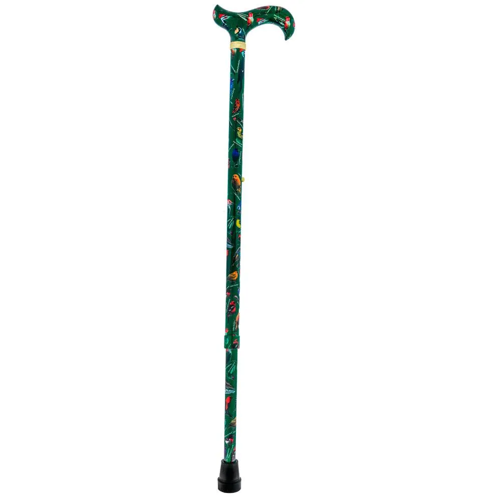 Scratch and Dent American Songbird Designer Adjustable Derby Walking Cane with Engraved Collar V1726