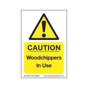 SS0071 Corex Safety Sign - Caution Wood Chippers In Use