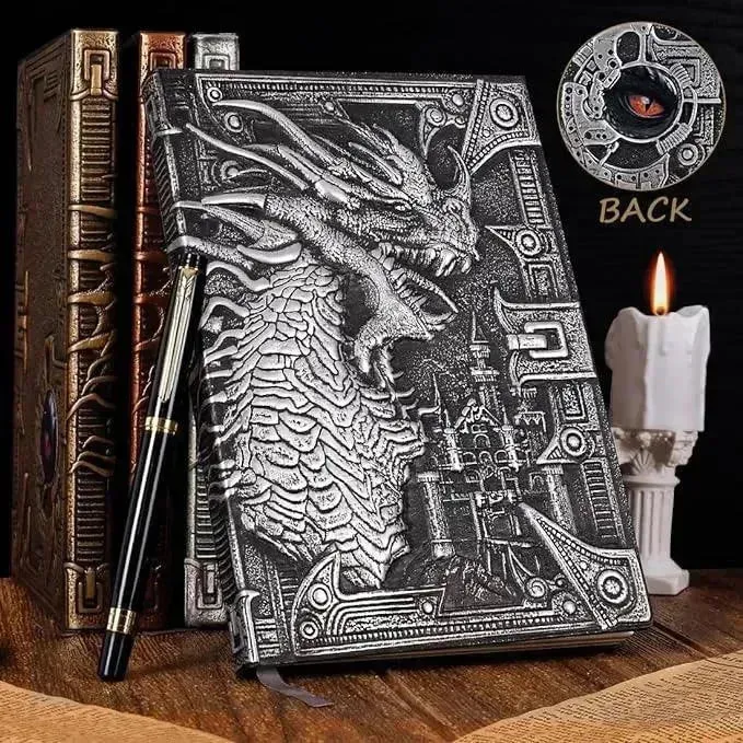 Vintage Retro Dragon Phoenix Journal