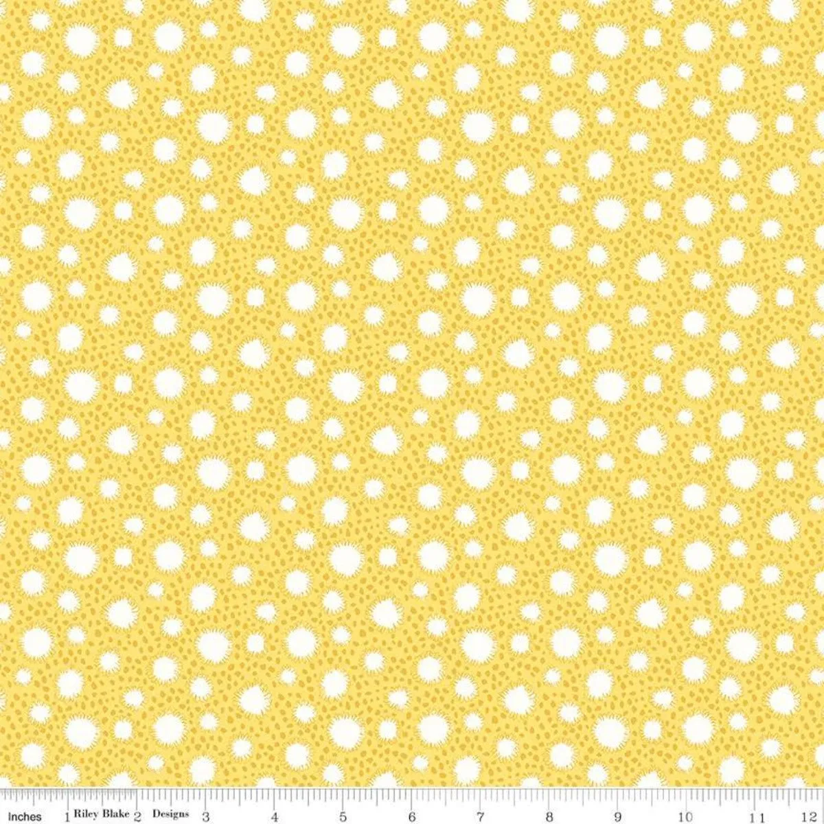 Watercolour Garden Spotty Dotty A Yellow Yardage by Liberty Fabrics