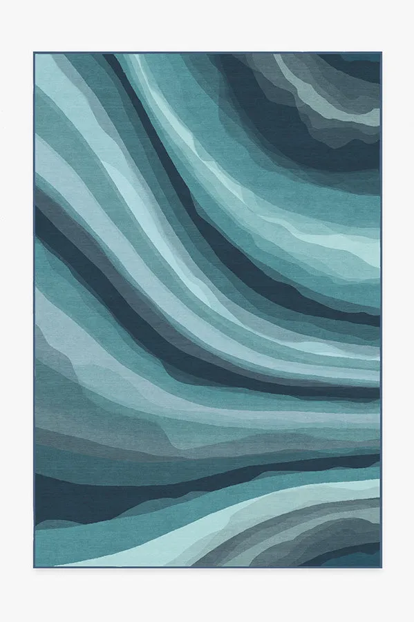 Watercolour Waves Blue Rug