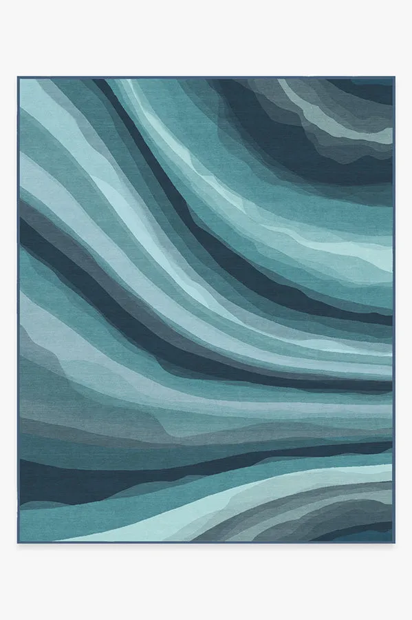 Watercolour Waves Blue Rug