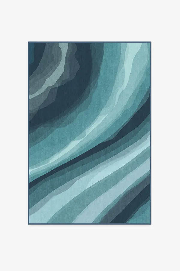 Watercolour Waves Blue Rug