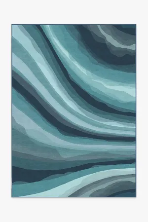 Watercolour Waves Blue Rug