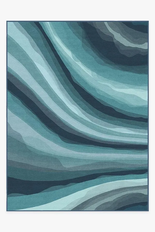 Watercolour Waves Blue Rug