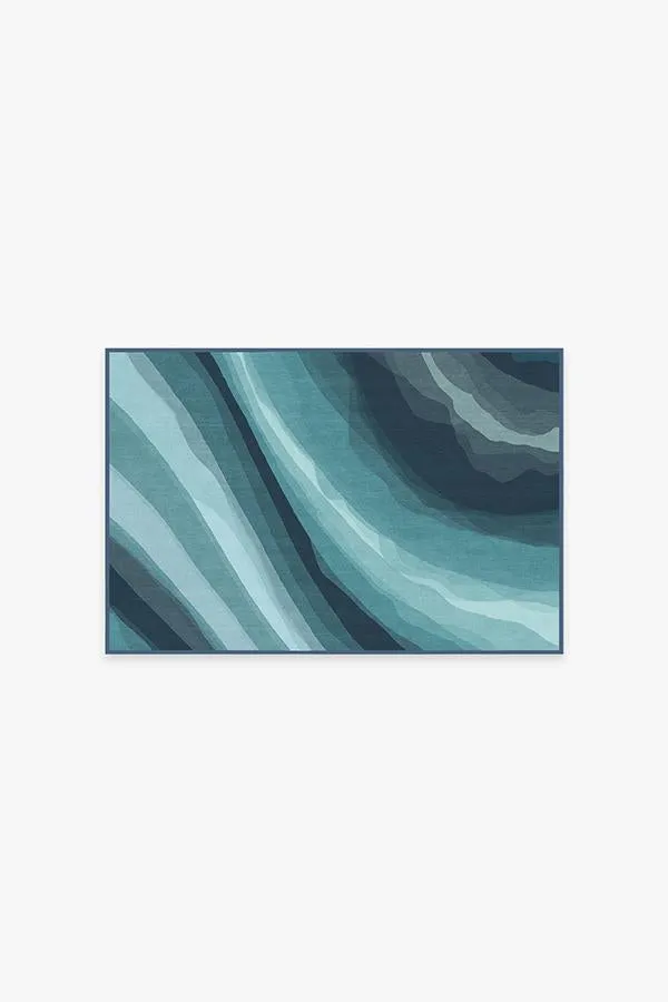 Watercolour Waves Blue Rug