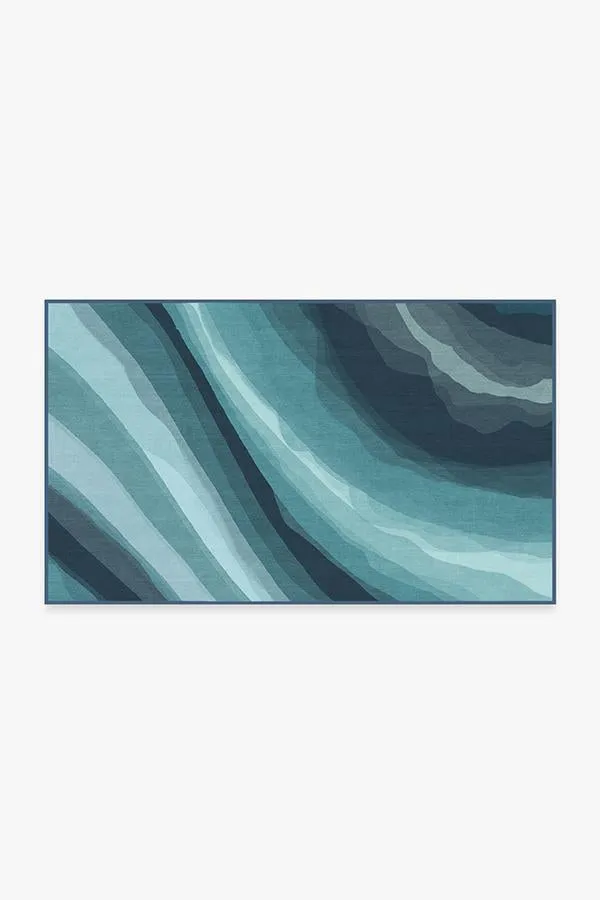 Watercolour Waves Blue Rug