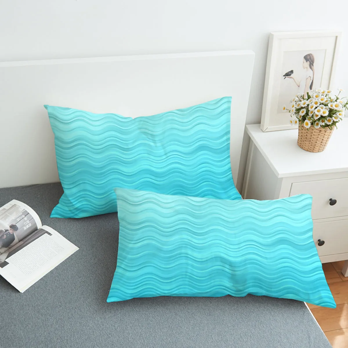 Waves of Blue Pillow Sham