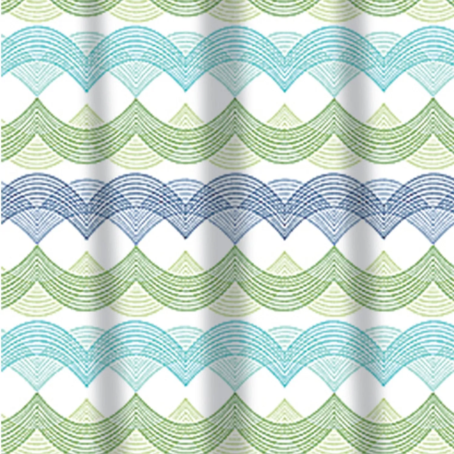 Waves PEVA Shower Curtain